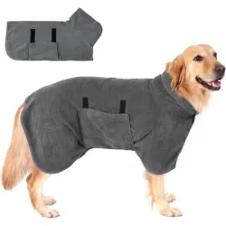 MCBOSON Albornoz de microfibra para perros, toalla absorbente secado rápido - Una pieza
