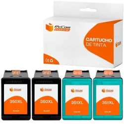 Pccom Essential Hp 350xl/351xl Cartuchos Tinta Compatible Negro/tricolor Pack 4