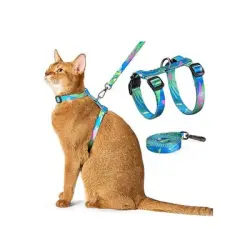 UAMLY Conjunto de arnés y correa para gatos - Verde