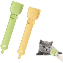 ZooVenture Cuchara para premios de gato naranja y verde (2 unidades) - Naranja + Verde 2 piezas