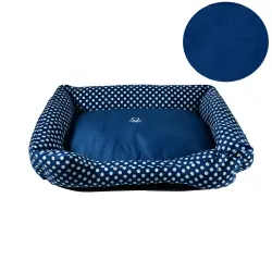 Benetton Cuna azul lunares para perros - S-55X45CM