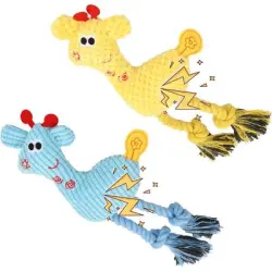 MCBOSON Paquete de 2 juguetes de peluche para perros con cuerda trenzada - 2 piezas