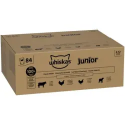 Whiskas Junior en bolsitas 84 x 85 g - Pack jumbo - Selección clásica en salsa
