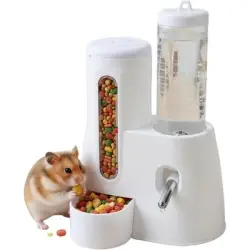 ZooVenture Dispensador de comida y agua para hámster de 125 ml - Capacidad de agua: 125 ml