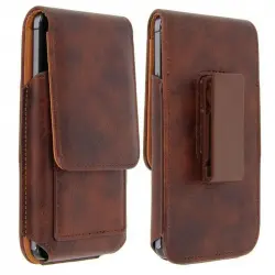 Avizar Funda Vertical de Piel Marrón para Smartphones 140x70mm