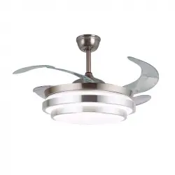 Bel Air Selene Ventilador de Techo con Luz y Mando 72W 108cm Aspas Retráctiles Níquel