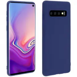 Forcell Soft Touch Funda de Silicona Azul Oscuro para Samsung Galaxy S10