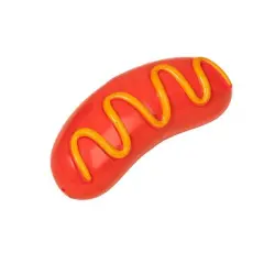 Hotdog Ultra Fuerte TIAKI juguete para perros - 6,5 x 15 cm (Diám x L)