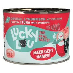 Lucky Lou Adult 6 x 200 g comida húmeda para gatos - Aves de corral y atún