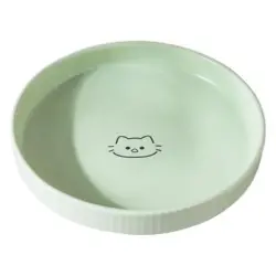 UAMLY Comedero redondo para gatos, ancho y poco profundo - Verde