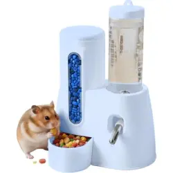 ZooVenture Dispensador de comida y agua para hámster de 125 ml - Color: Azul