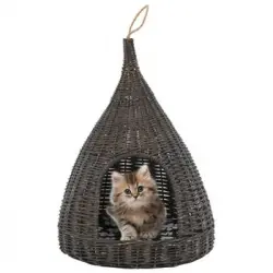 Casa Para Gatos Con Cojín Forma Tipi Sauce Natural Gris 40x60cm