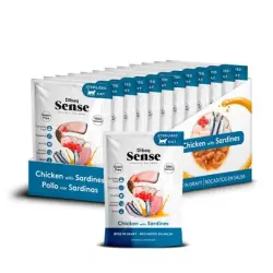 Dibaq Sense Sobres en Salsa Bites Pollo con Sardinas para gatos - 12 Sobres x 100 g