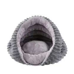 IntiMeg Cesta con forma de concha para perros y gatos - Gris: 45*45*30 cm