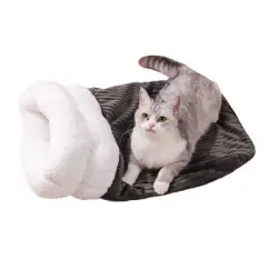 IntiMeg Nicho semicerrado con forma de cama para gatos - Gris