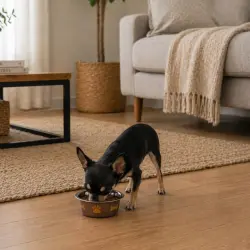 Leeby Comedero Estampado Huellas Acero Inoxidable para perros - 2.65 l