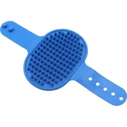 Pawffee Cepillo de baño de silicona azul: masaje y aseo para perros y gatos - 1 pieza