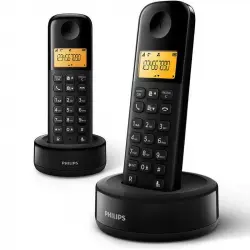 Philips D1602B/34 Teléfono Inalámbrico Duo Negro