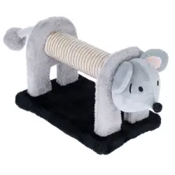 Rascador en forma de ratón TIAKI para gatos - gris/negro