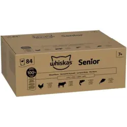 Whiskas Senior sobres frescos 84 x 85 g - Pack jumbo - Selección variada en gelatina 7+