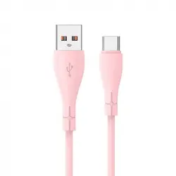 Cool Cable USB Silicona Universal Tipo-C 1m Rosa