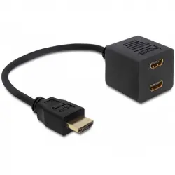 Delock 65226 Adaptador de Cable de Vídeo HDMI tipo A (Estándar) 2 x HDMI Negro