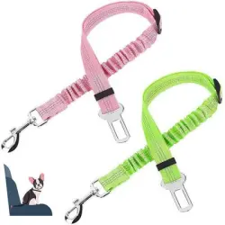 HausPets Cinturón seguridad ajustable 2 piezas perros, 53 a 75 cm, rosa - Artículo 1