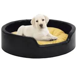 Vidaxl sofá acolchado con cojín negro y amarillo para mascotas
