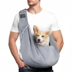 ZooVenture Bolsa de transporte ajustable para perros y gatos hasta 7,5 kg - Gris