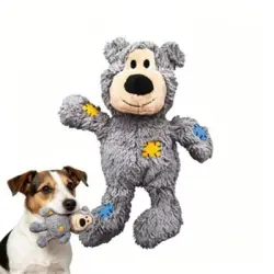 ZooVenture Perro oso de peluche - Cuerda, sonidos, mimos - Gris-XS