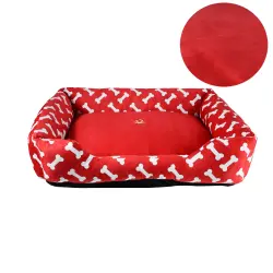 Benetton Cuna roja huesos para perros - M-65X50CM