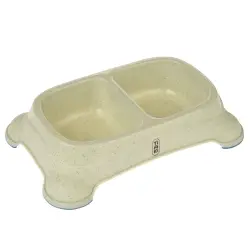 Comedero doble TIAKI de plástico reciclado - 2 x 650 ml