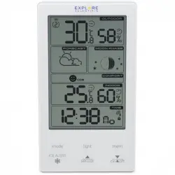 Explore Scientific Estación Meteorológica Vertical con Reloj Blanco