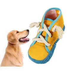 ZooVenture Zapatos de juguete para masticar para perros - AMARILLO