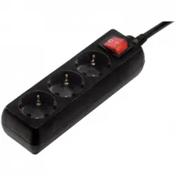 Hama Regleta 3 Tomas Schuko con Interruptor Negra
