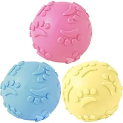 HausPets 3 pelotas de goma que chirrían – Flotantes – Azul/rosa/amarillo - Azul, rosa, amarillo