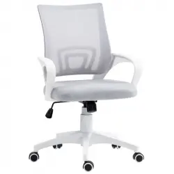 Homcom Silla De Oficina De Malla Con Altura Ajustable Carga 120 Kg Gris