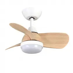 Iluminashop 305324 Ventilador de Techo LED Verano e Invierno con Mando a Distancia 24W Blanco/Haya