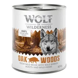 Wolf of Wilderness 6 x 800 g - Oak Woods, con jabalí