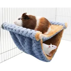 ZooVenture Hamaca para animales pequeños -  peluche, jaula, lavable - Azul
