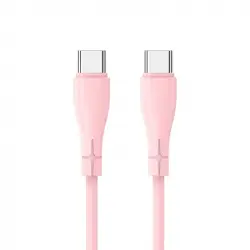 Cool Cable USB Silicona Universal Tipo-C a Tipo-C 1m Rosa