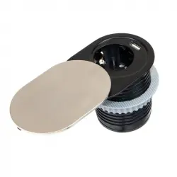 Emuca Vertikal Flat60 Enchufe Empotrable con Tapa 1 Toma + USB 1.5m