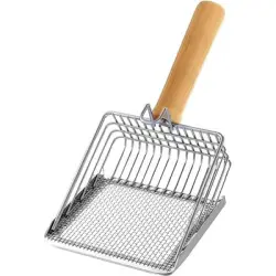 HausPets Pala para arena de gatos de acero inoxidable y madera - Artículo 1