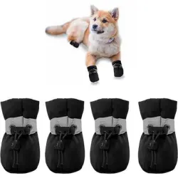 IntiMeg Botas de lluvia para perros - Negro 3XL