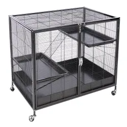 Jaula para animales pequeños con niveles de TIAKI - Jaula principal: 93,5 x 63 x 84 cm (L x An x Al)