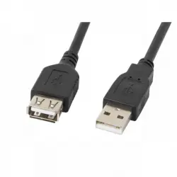 Lanberg Cable USB-A 2.0 Macho/Hembra 1.8m Negro