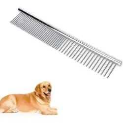 Pawffee Peine profesional de acero inoxidable, antienredos, pelo largo - 1 pieza