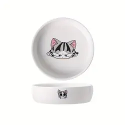 UAMLY Cuencos de cerámica para gatos con estampado gatos dibujos animados - B