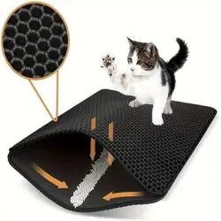 ZooVenture Alfombrilla de doble capa de EVA para arenero de gatos - Alfombrilla para arenero de gato de 60 x 40 cm