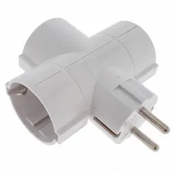 Eurobric Adaptador Schuko Triple 16A Blanco